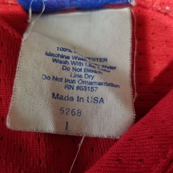 Vintage Boston Red Sox Majestic Jersey Size Large Red USA Short Sleeve Button Up - Picture 14 of 16